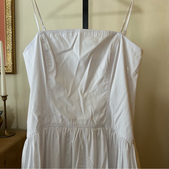 Madewell Seamed Poplin Maxi Dress Sundress 100% Cotton White $158 NWT‎ Size 12 - Picture 5 of 12